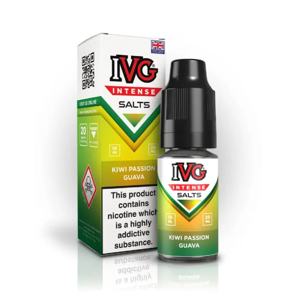  Kiwi Passion Guava / 10mg IVG Intense Nic Salts e liquids 10ml Box of 10