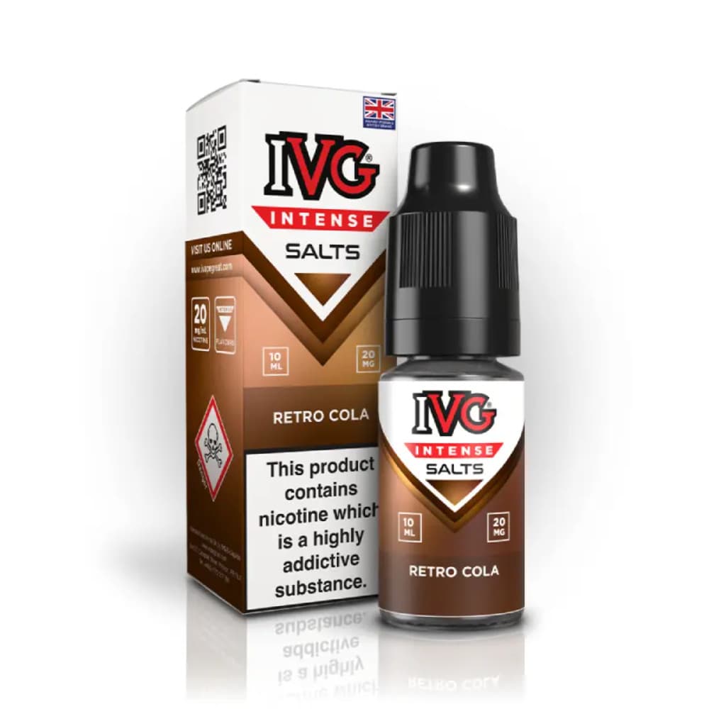  Retro Cola / 20mg IVG Intense Nic Salts e liquids 10ml Box of 10