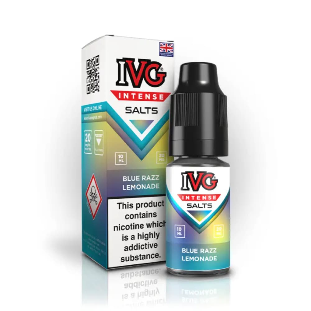  Blue Razz Lemonade / 10mg IVG Intense Nic Salts e liquids 10ml Box of 10