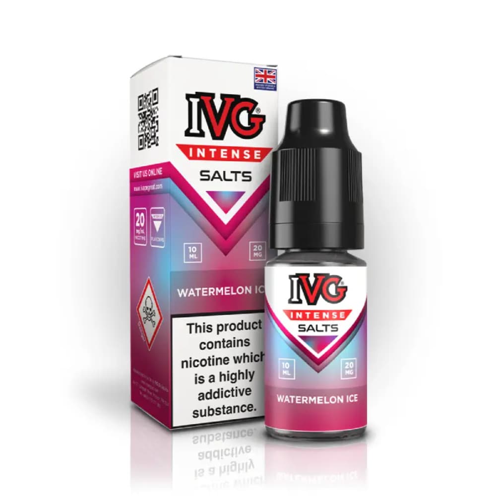  Watermelon Ice / 20mg IVG Intense Nic Salts e liquids 10ml Box of 10