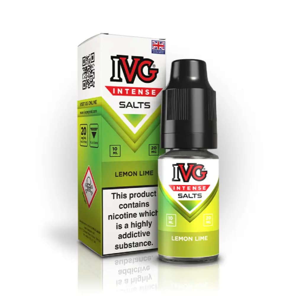  Lemon Lime / 20mg IVG Intense Nic Salts e liquids 10ml Box of 10