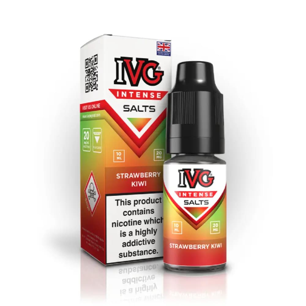  Strawberry Kiwi / 10mg IVG Intense Nic Salts e liquids 10ml Box of 10