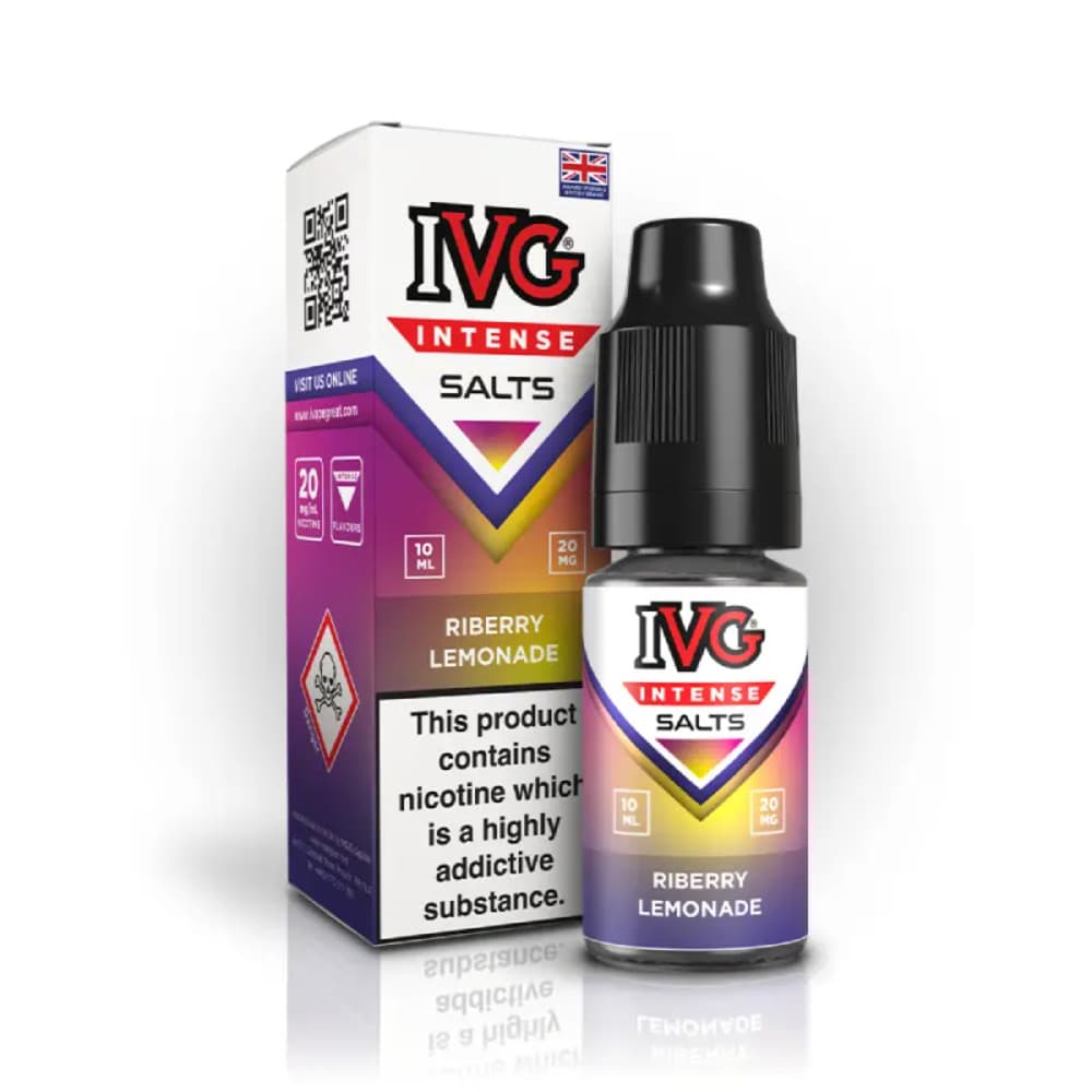  Riberry Lemonade / 20mg IVG Intense Nic Salts e liquids 10ml Box of 10