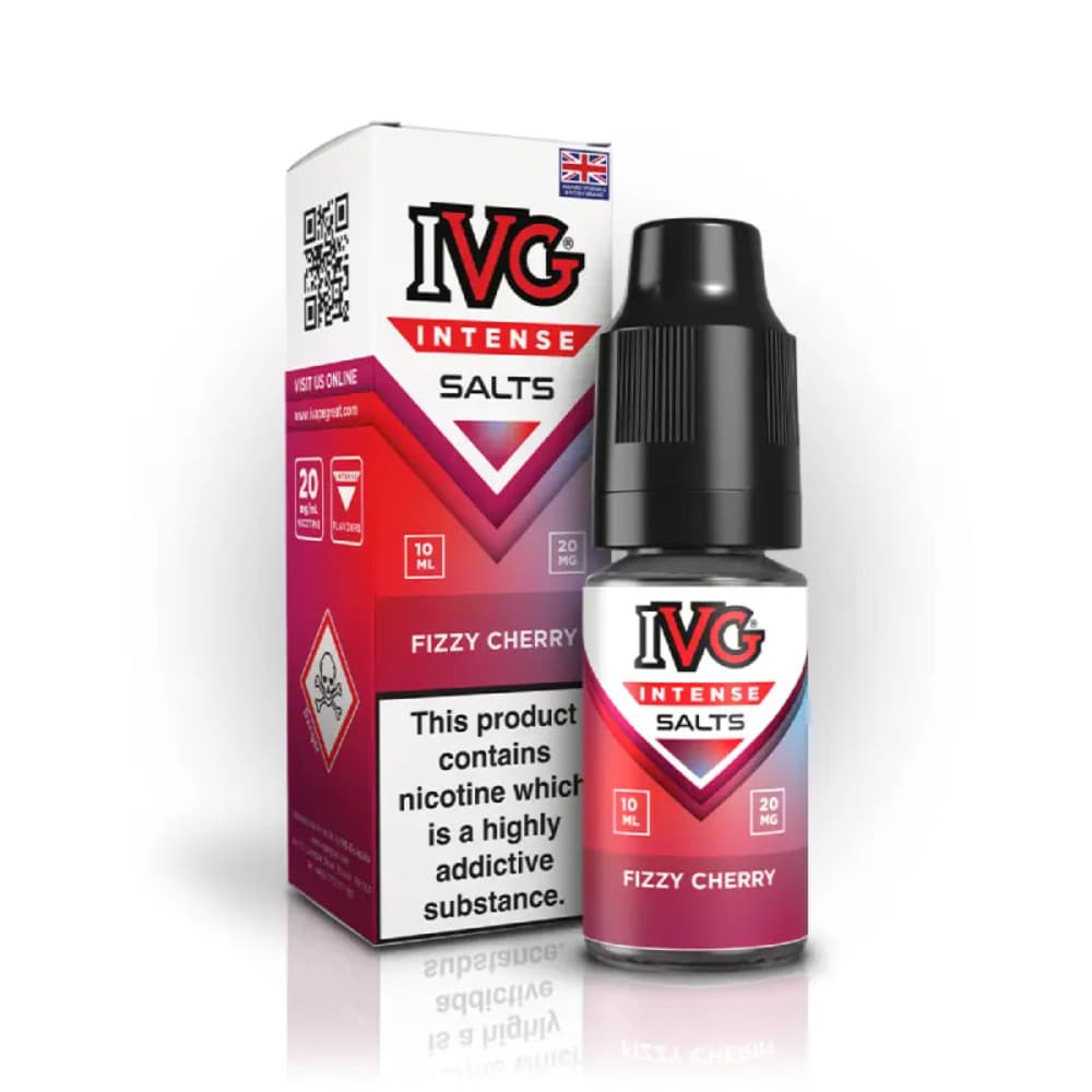  Fizzy Cherry / 10mg IVG Intense Nic Salts e liquids 10ml Box of 10