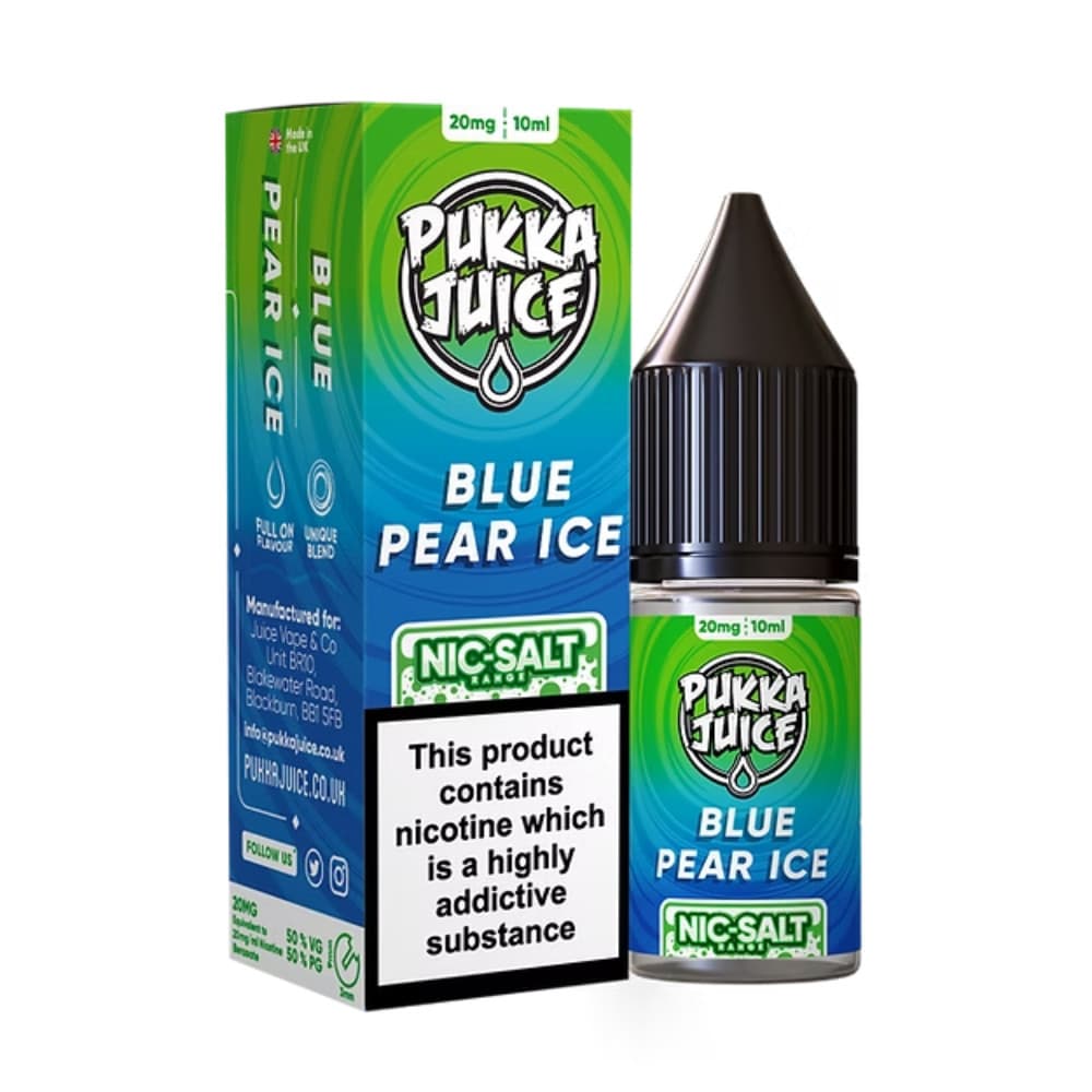  Blue Pear Ice / 10mg Pukka Juice Nic Salts e liquids 10ml