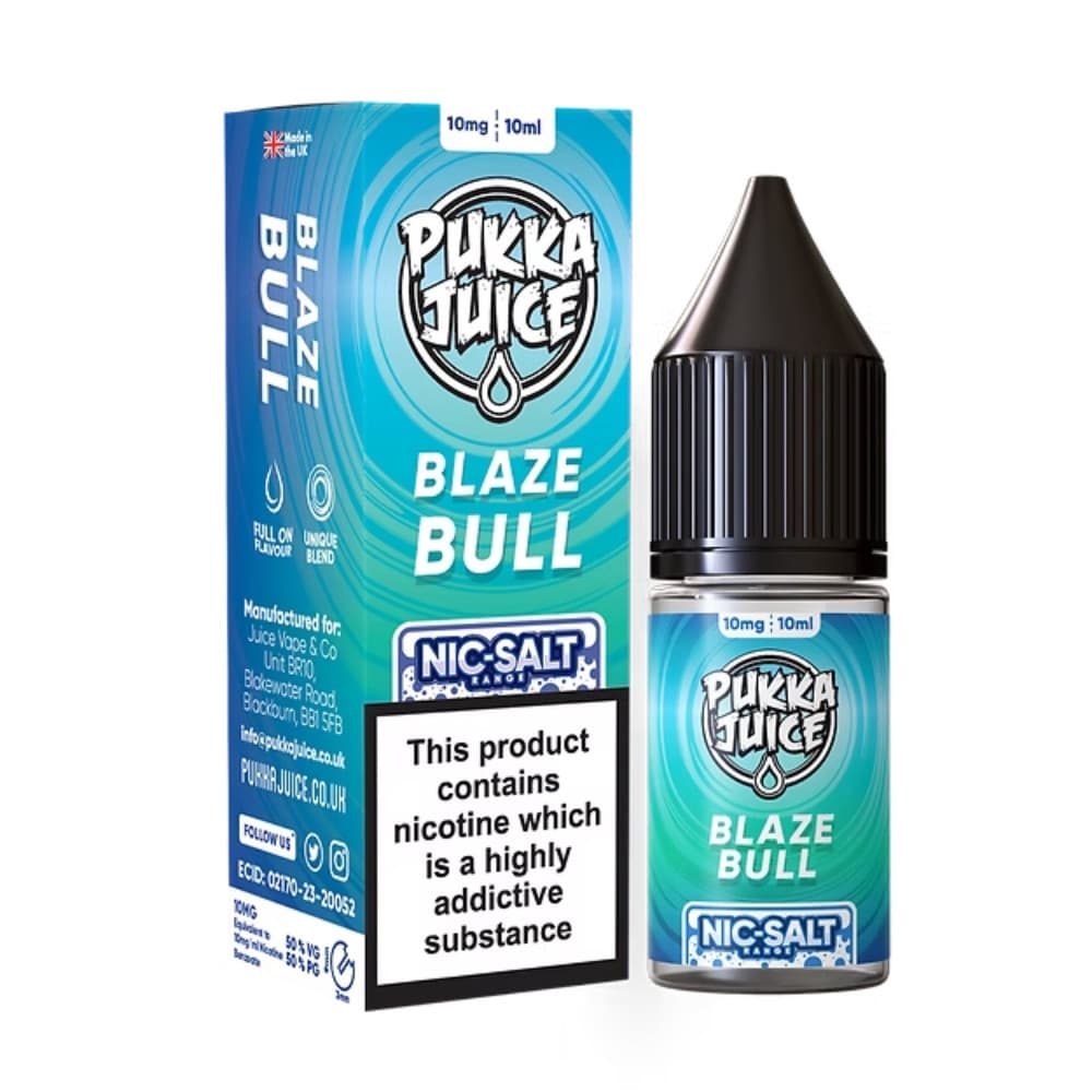  Blaze Bull / 20mg Pukka Juice Nic Salts e liquids 10ml