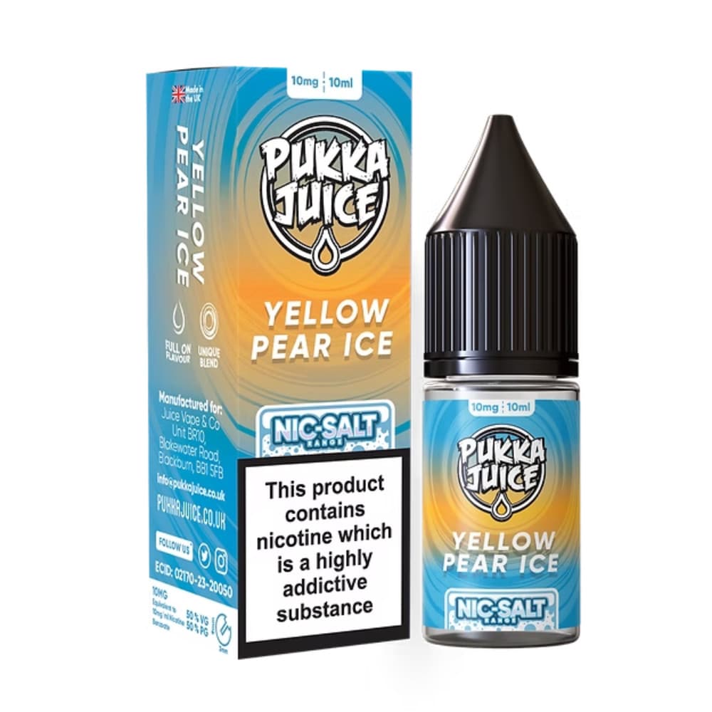  Yellow Pear Ice / 10mg Pukka Juice Nic Salts e liquids 10ml