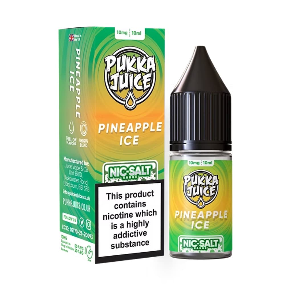  Pineapple Ice / 20mg Pukka Juice Nic Salts e liquids 10ml