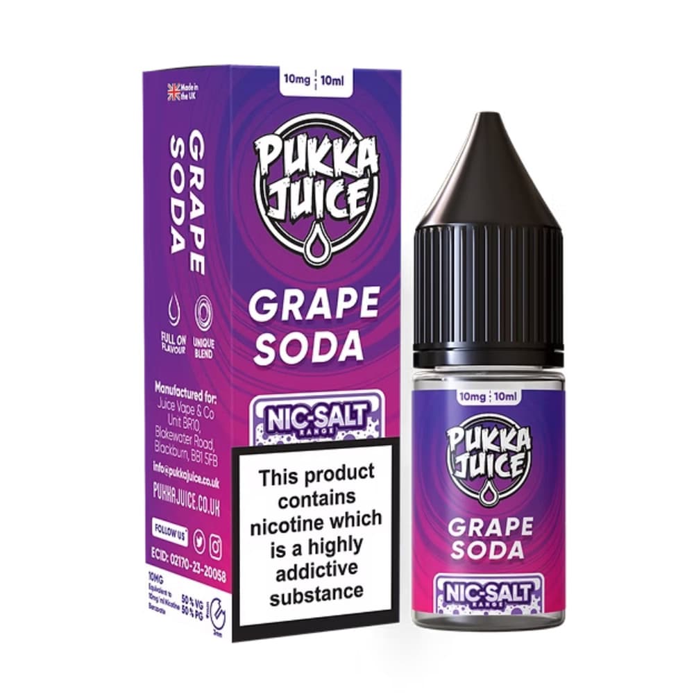  Grape Soda / 20mg Pukka Juice Nic Salts e liquids 10ml