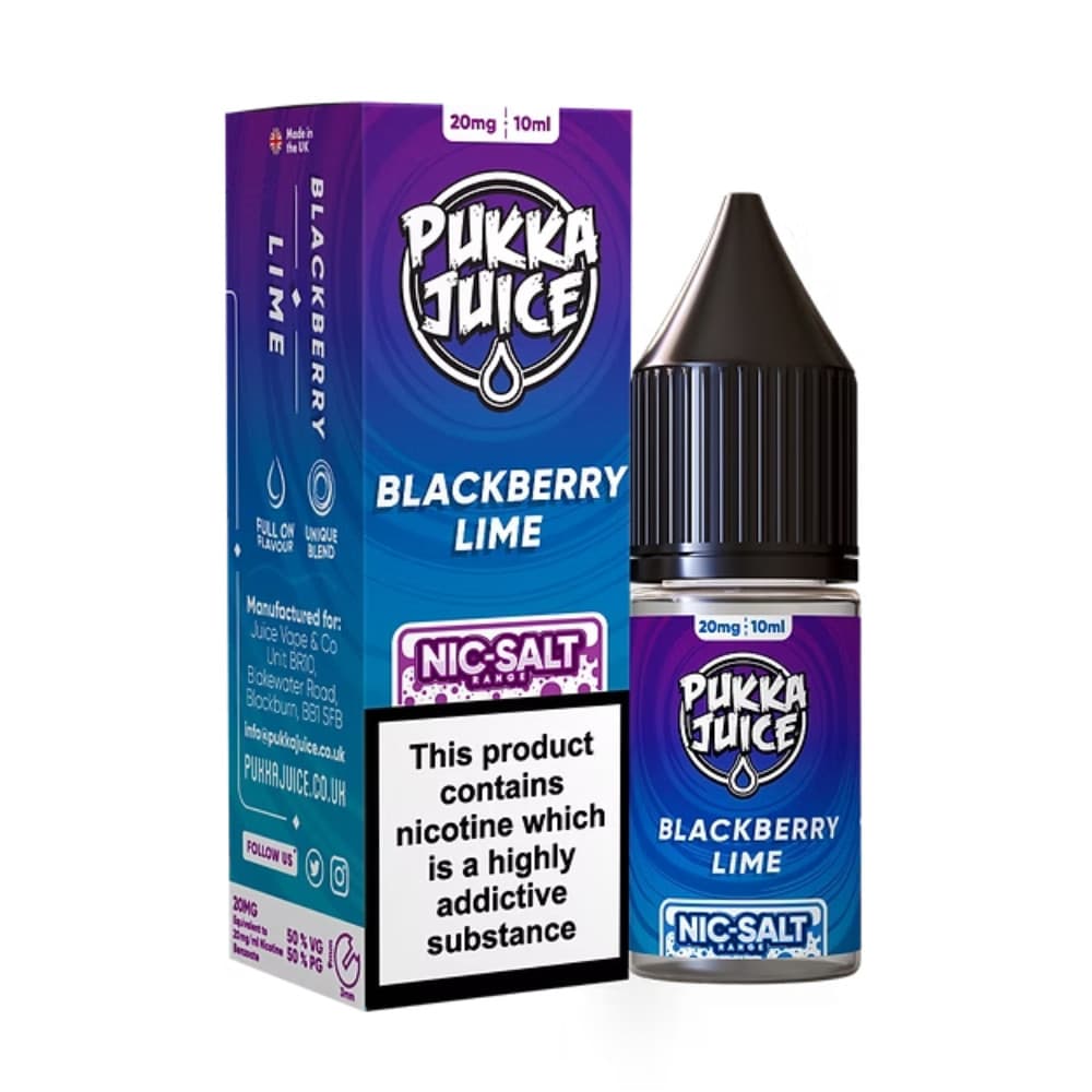 Blackberry Lime / 20mg Pukka Juice Nic Salts e liquids 10ml