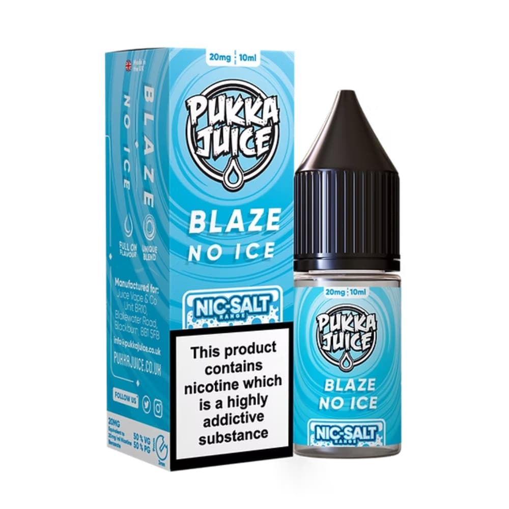  Blaze No Ice / 10mg Pukka Juice Nic Salts e liquids 10ml