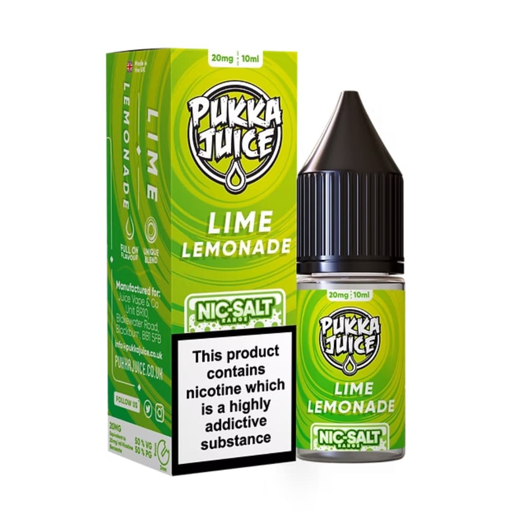  Lime Lemonade / 10mg Pukka Juice Nic Salts e liquids 10ml