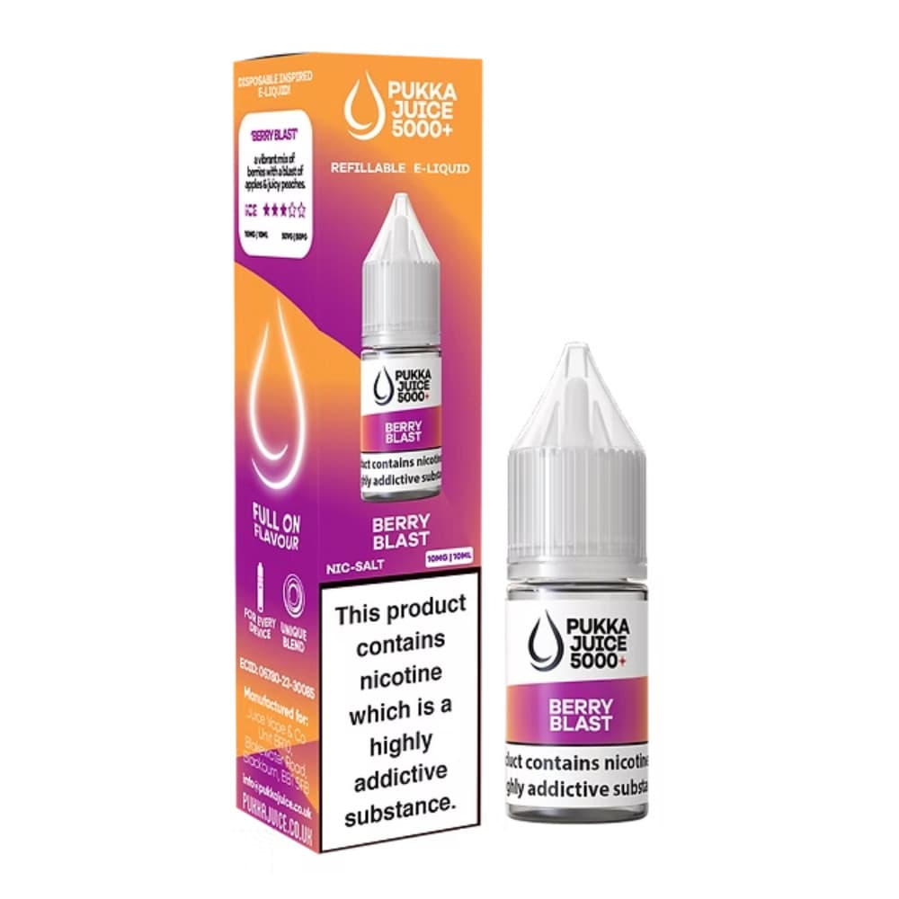  Berry Blast / 20mg Pukka Juice 5000+ Nic Salts e liquids 10ml