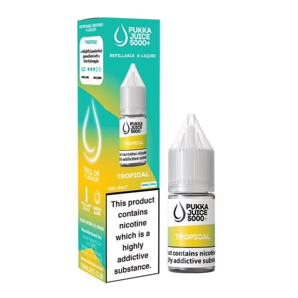  Tropical / 20mg Pukka Juice 5000+ Nic Salts e liquids 10ml
