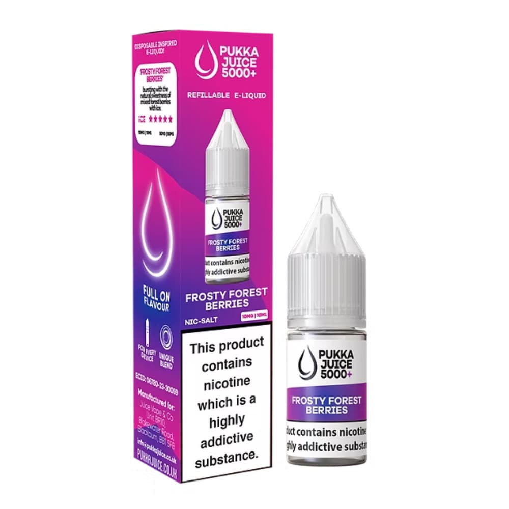  Frosty Frorest Berries / 10mg Pukka Juice 5000+ Nic Salts e liquids 10ml