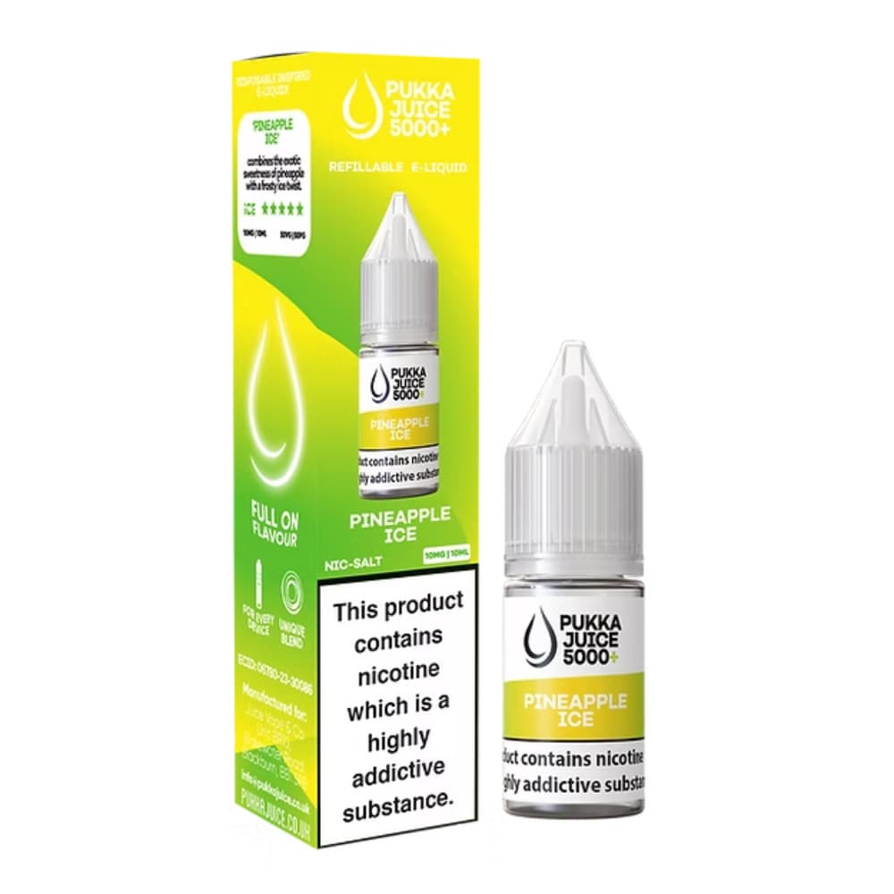  Pineapple Ice / 10mg Pukka Juice 5000+ Nic Salts e liquids 10ml