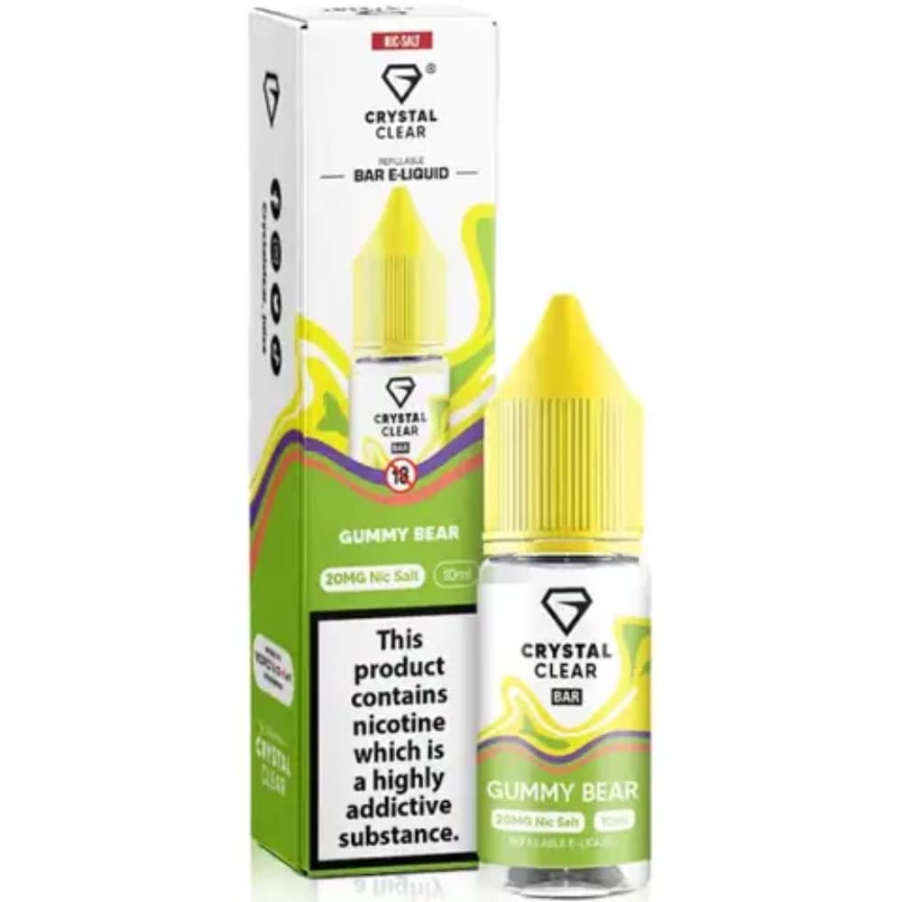  Gummy Bear / 10mg Crystal Clear Nic Salts e liquids 10ml Box of 10