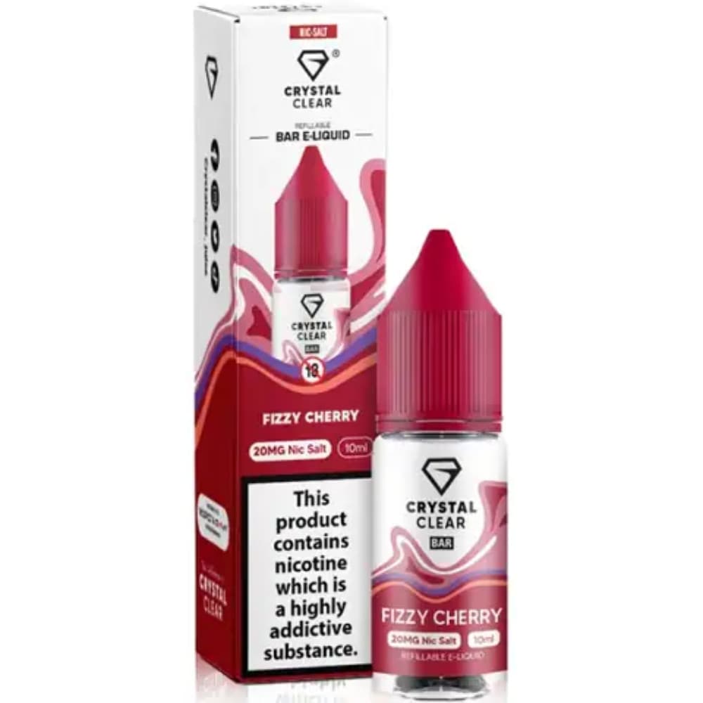  Fizzy Cherry / 10mg Crystal Clear Nic Salts e liquids 10ml Box of 10
