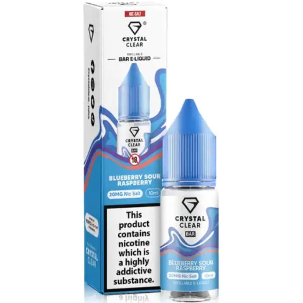  Blueberry Sour Raspberry / 20mg Crystal Clear Nic Salts e liquids 10ml Box of 10