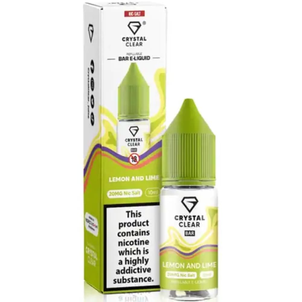  Lemon Lime / 20mg Crystal Clear Nic Salts e liquids 10ml Box of 10