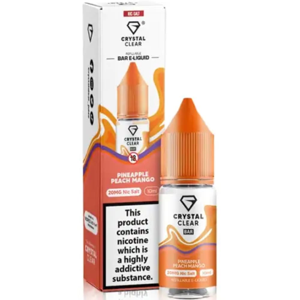  Pineapple Peach Mango / 10mg Crystal Clear Nic Salts e liquids 10ml Box of 10