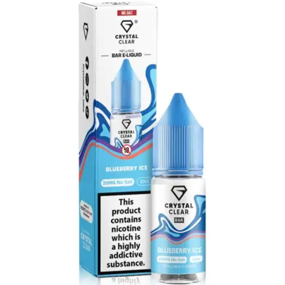  Blueberry Ice / 10mg Crystal Clear Nic Salts e liquids 10ml Box of 10