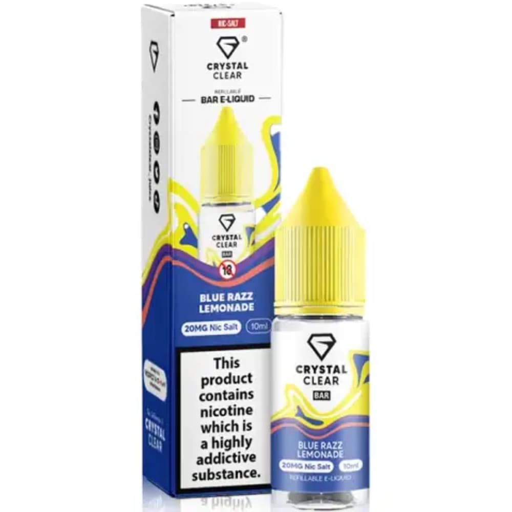 Blue Razz Lemonade / 10mg Crystal Clear Nic Salts e liquids 10ml Box of 10