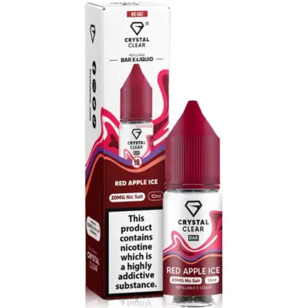  Red Apple Ice / 10mg Crystal Clear Nic Salts e liquids 10ml Box of 10