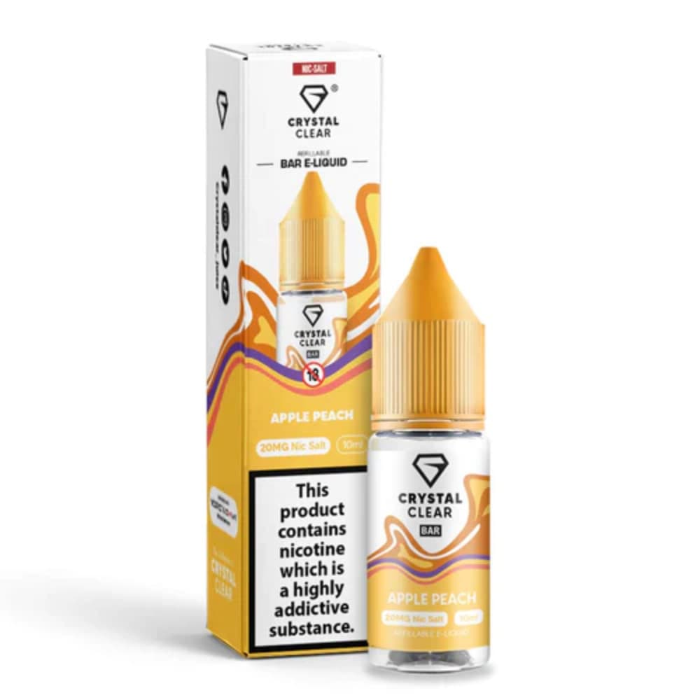  Apple Peach / 10mg Crystal Clear Nic Salts e liquids 10ml Box of 10