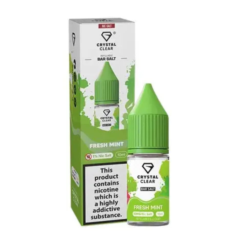  Fresh Mint / 10mg Crystal Clear Nic Salts e liquids 10ml Box of 10