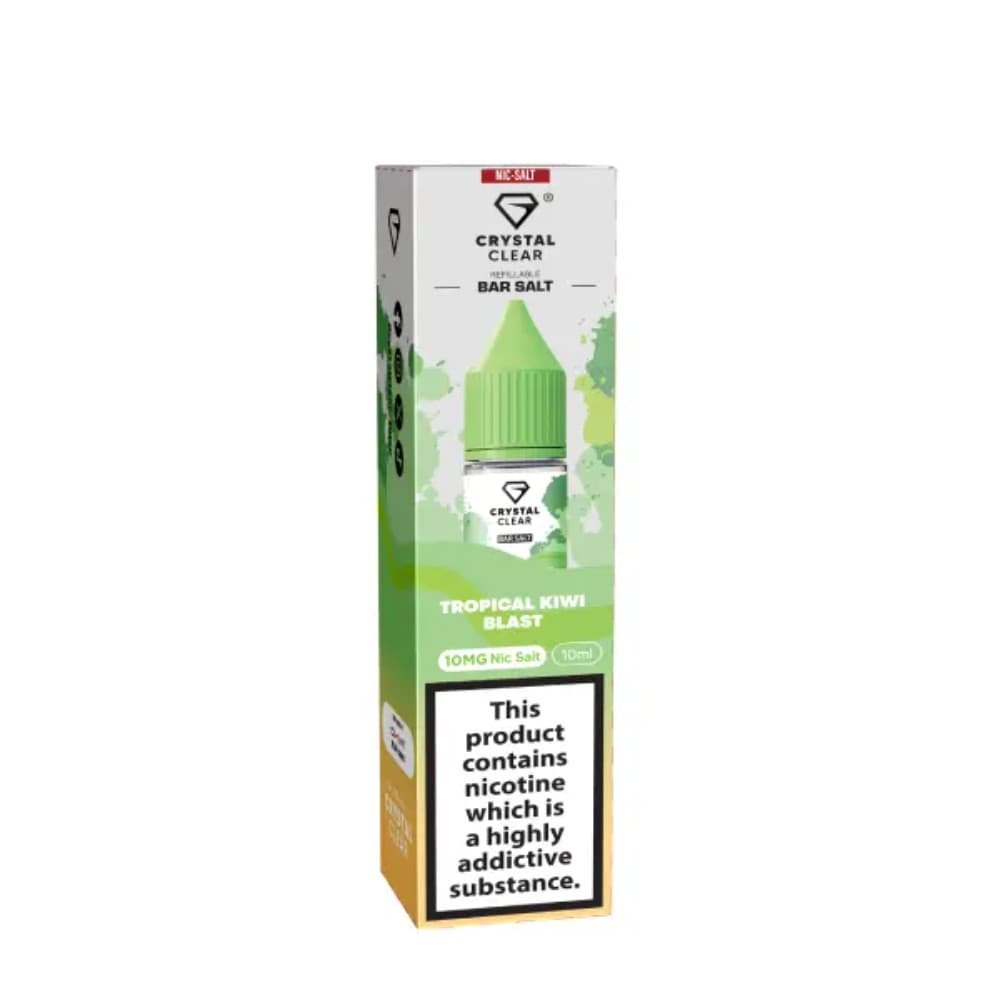  Tropical Kiwi Blast / 10mg Crystal Clear Nic Salts e liquids 10ml Box of 10