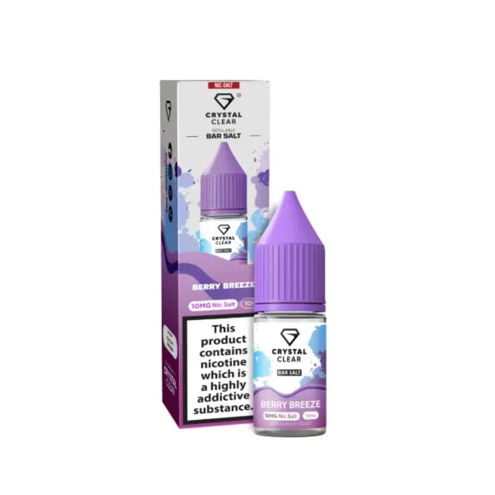  Berry Breeze / 20mg Crystal Clear Nic Salts e liquids 10ml Box of 10