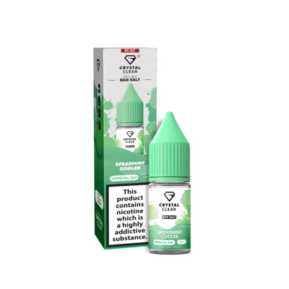  Spearmint Cooler / 20mg Crystal Clear Nic Salts e liquids 10ml Box of 10
