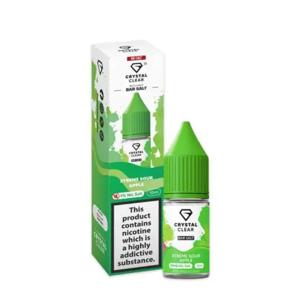  Xtreme Sour Apple / 10mg Crystal Clear Nic Salts e liquids 10ml Box of 10