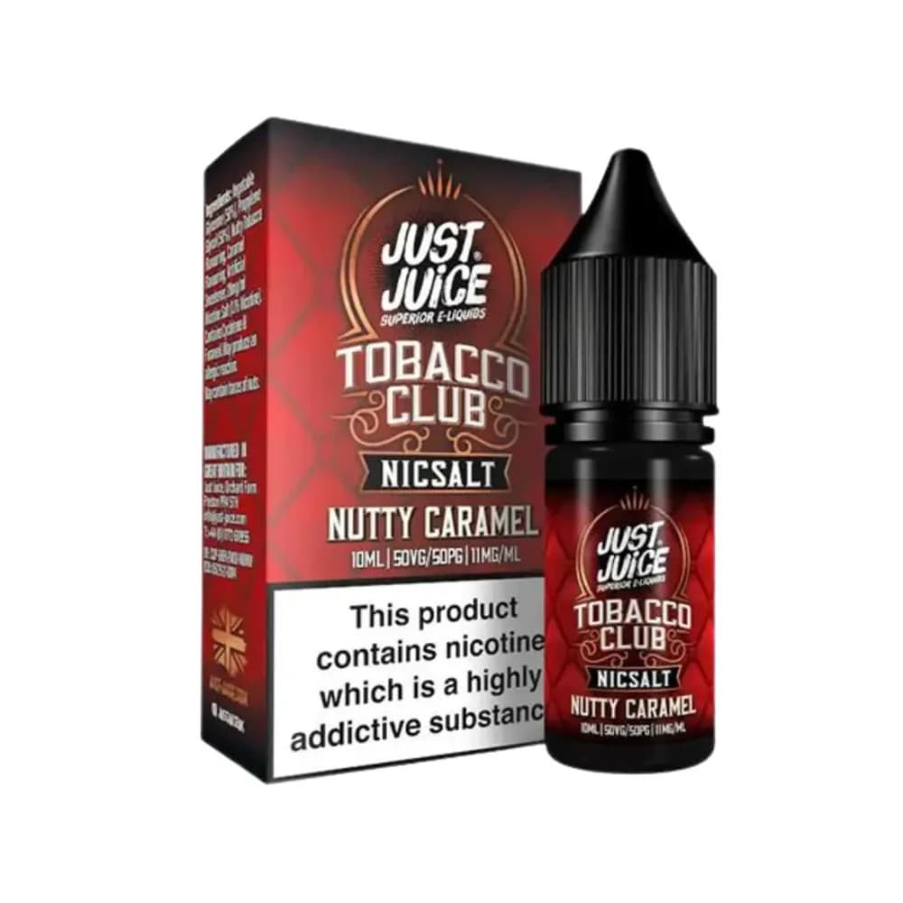  Nutty Caramel Tobacco / 20mg Just Juice Tobacco Club Nic Salts e liquids 10ml