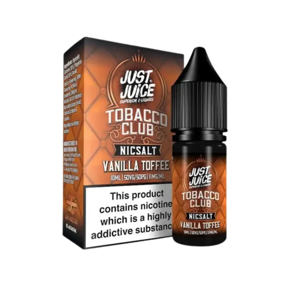  Vanilla Toffee Tobacco / 10mg Just Juice Tobacco Club Nic Salts e liquids 10ml