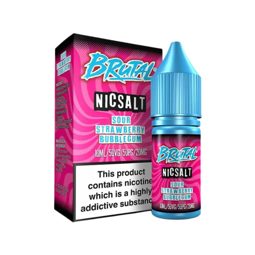  Sour Strawberry Bubblegum / 10mg Just Juice Brutal Nic Salts e liquids 10ml