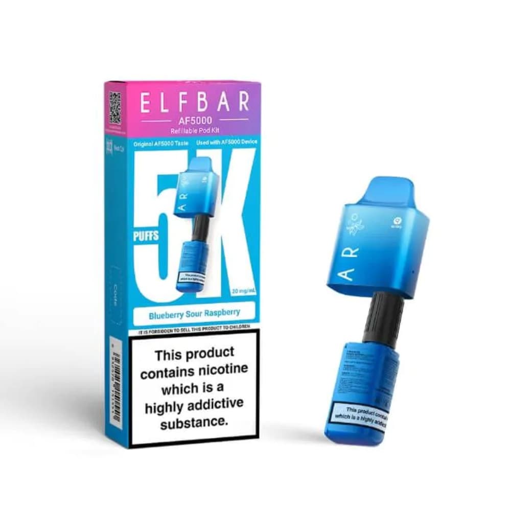  Blueberry Sour Raspberry Elf bar AF5000 Pods Pack of 5