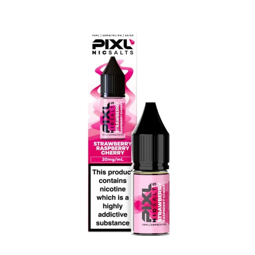  Strawberry Raspberry Cherry / 20mg Pixl Nic Salts 10ml E liquids Box of 10