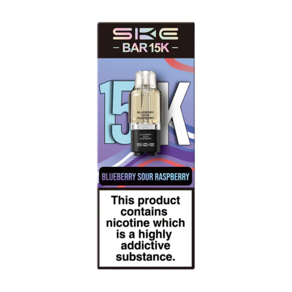  Blue Sour Raspberry Ske Bar 15k Prefilled Pods Pack of 5
