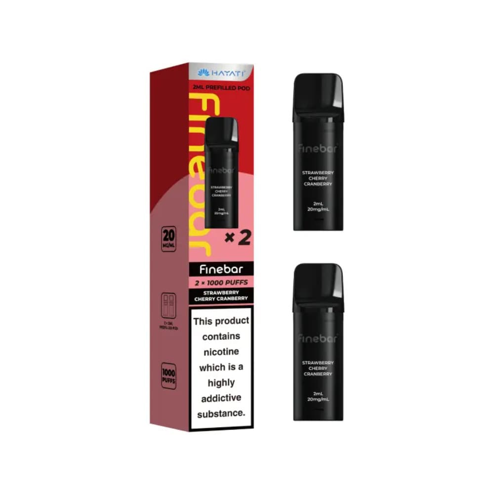  Strawberry Cherry Cranberry Hayati Finebar Prefilled Pod Pack of 10