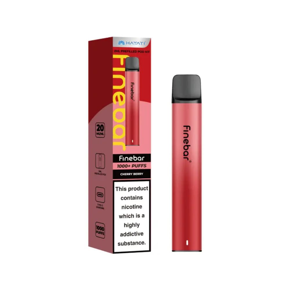  Cherry Berry Hayati Finebar Prefilled Vape Kit Box of 10