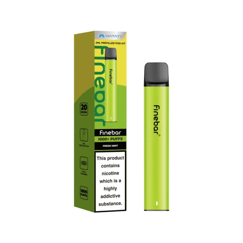  Fresh Mint Hayati Finebar Prefilled Vape Kit Box of 10
