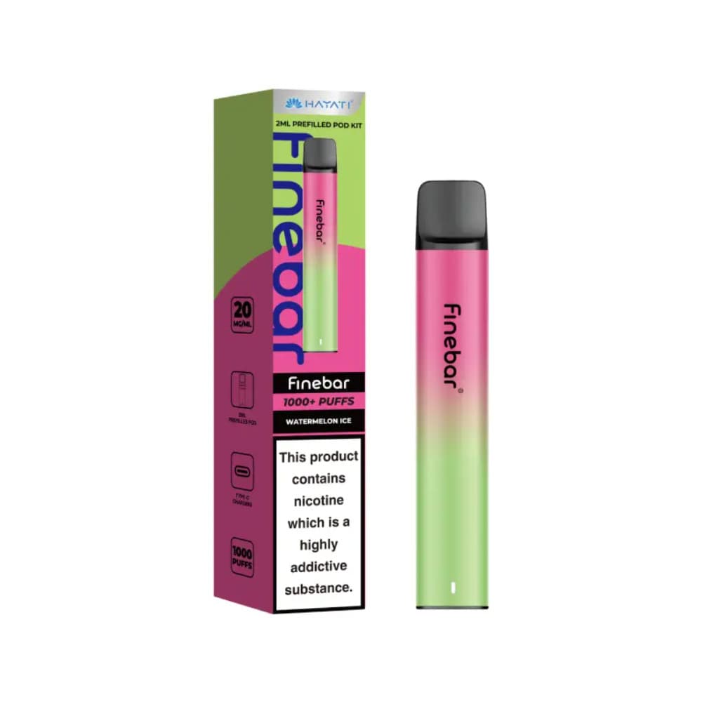  Watermelon Hayati Finebar Prefilled Vape Kit Box of 10