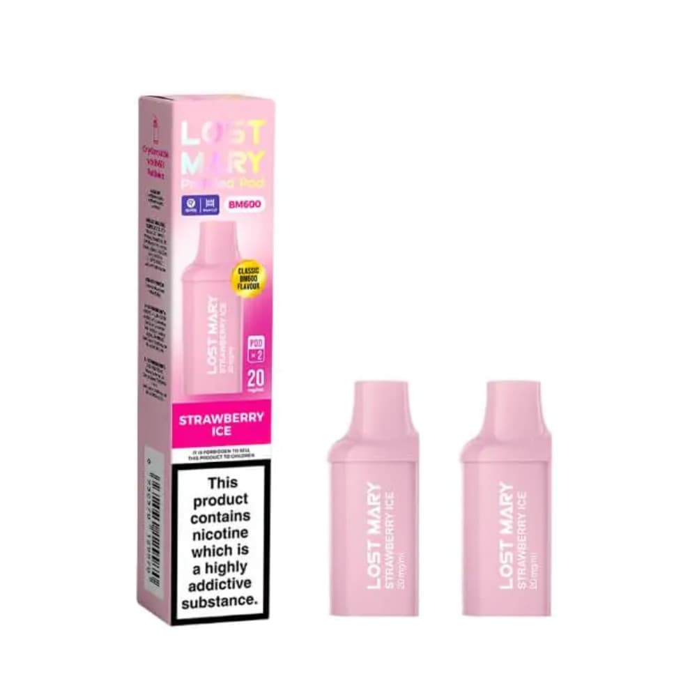 Strawberry Ice Lost Mary Bm600 Prefilled Pods Box of 10