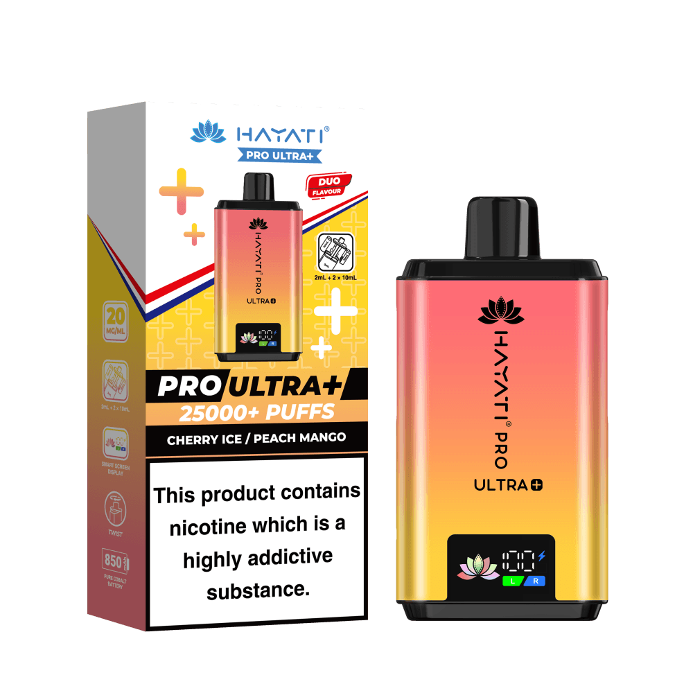  Cherry Ice /Peach Mango Hayati Pro Ultra Plus 25k Vape Kit Box of 5