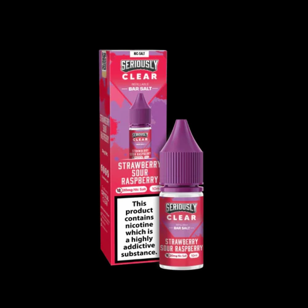  Strawberry Sour Raspberry / 20mg Seriously Clear Bar Salt 10ml Box of 10