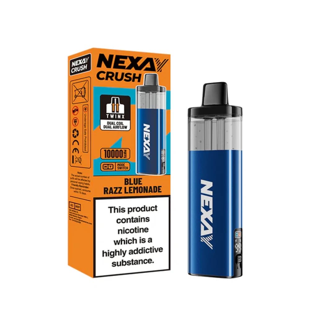  Blue Razz Lemonade Nexay Crush 10k Pod Vape Kit Box of 5