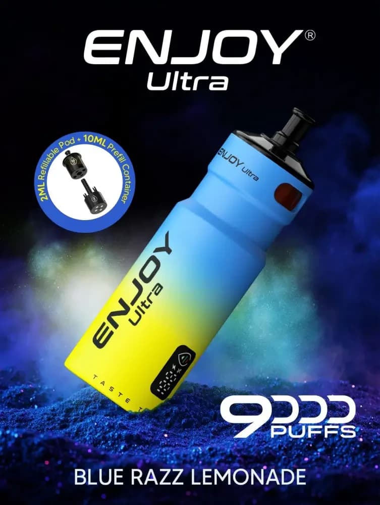  Blue Razz Lemonade Enjoy Ultra 9000 Vape Kit Box of 5