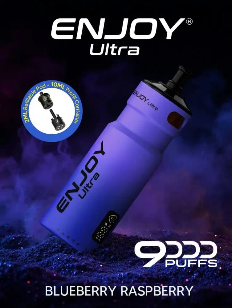  Blueberry Raspberry Enjoy Ultra 9000 Vape Kit Box of 5